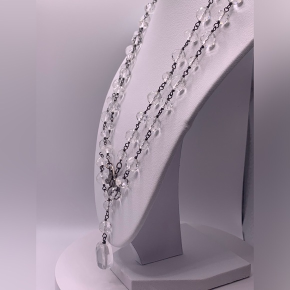 Silpada Vintage Sterling & Quartz Lariat Front Toggle Closure Necklace - Picture 2 of 16